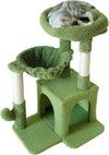 Cat Tree, Small Tower with Sisal Scratching Post and Hammock Light Gray